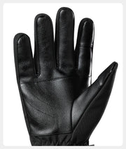 Black leather glove on a white background