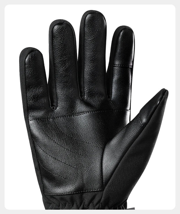 Black leather glove on a white background