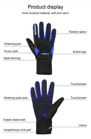 Glove with labeled features on a white background