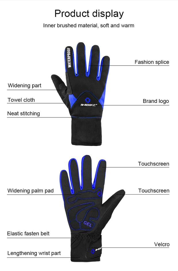 Glove with labeled features on a white background