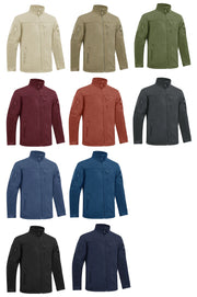 Collection of various jackets in different colors on a white background